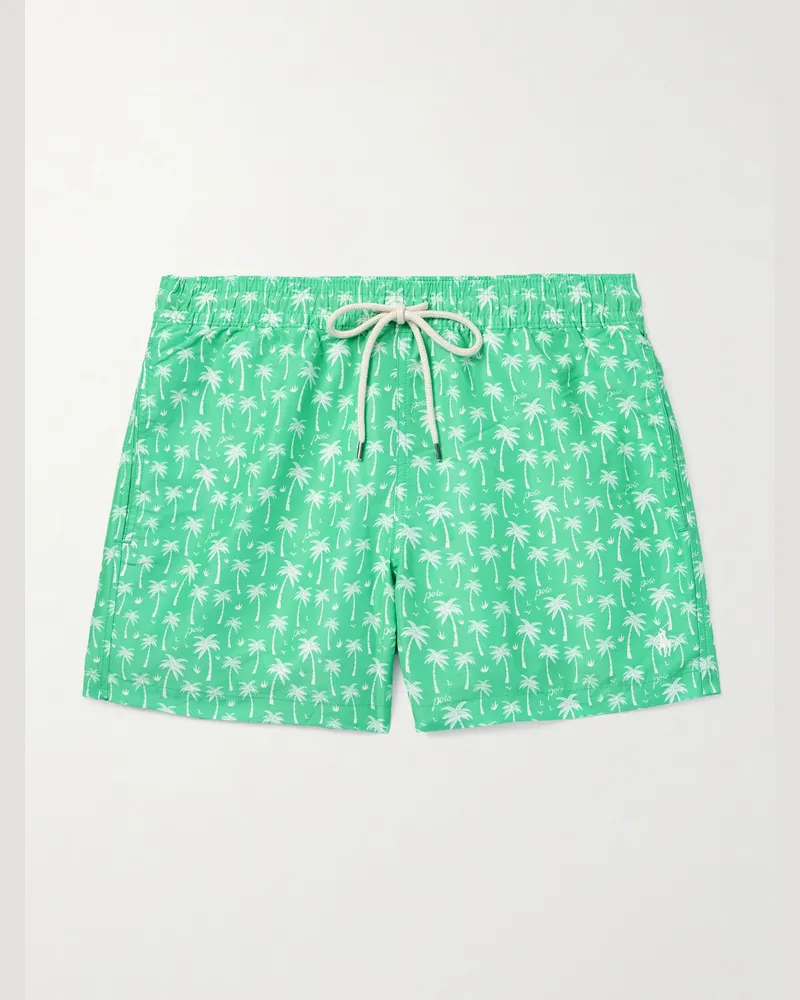 Ralph Lauren Traveler gerade geschnittene mittellange Badeshorts mit Print Grün