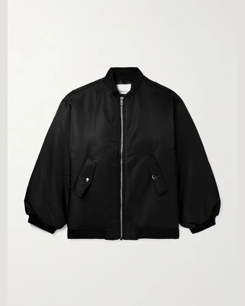 FRANKIE Shop Astra Bomberjacke aus glänzendem Twill Schwarz