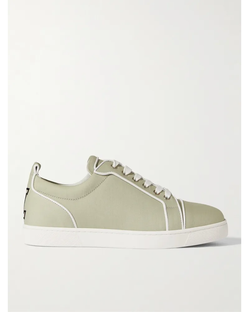 Christian Louboutin Varsijunior Sneakers aus Baumwollgabardine mit Lederbesatz Neutral