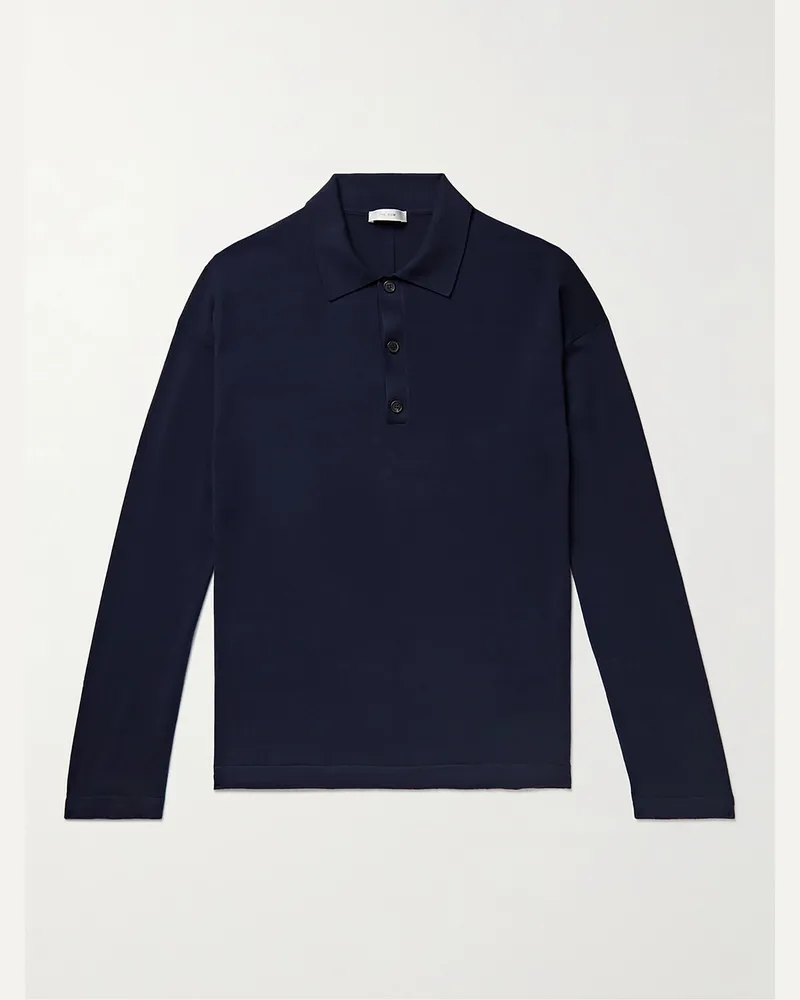 The Row Djon Pullover aus Wolle mit Polokragen Blau
