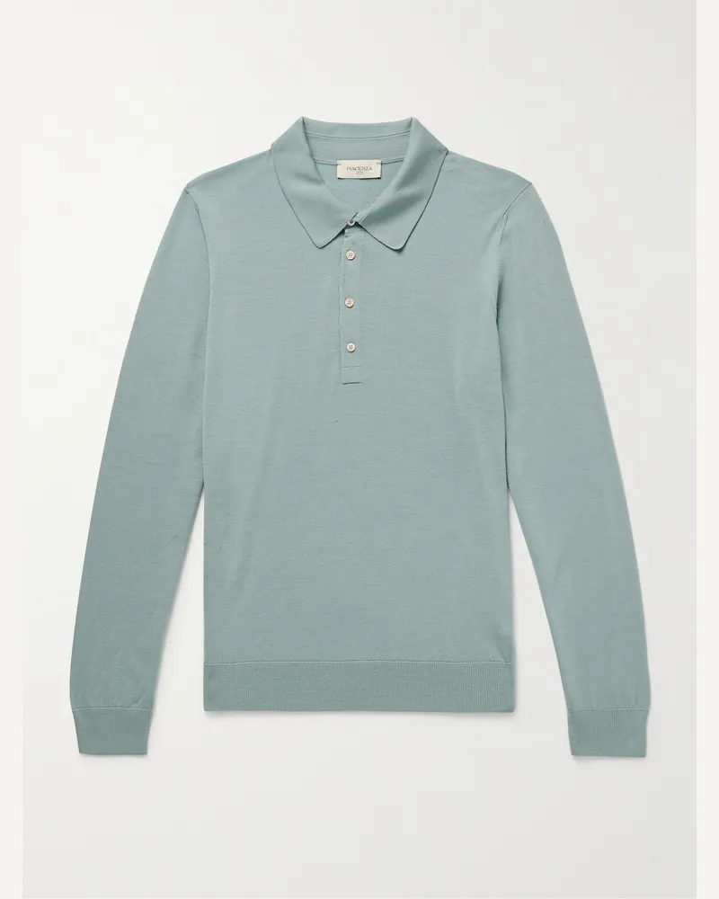 PIACENZA 1733 Pullover aus Wolle mit Polokragen Blau