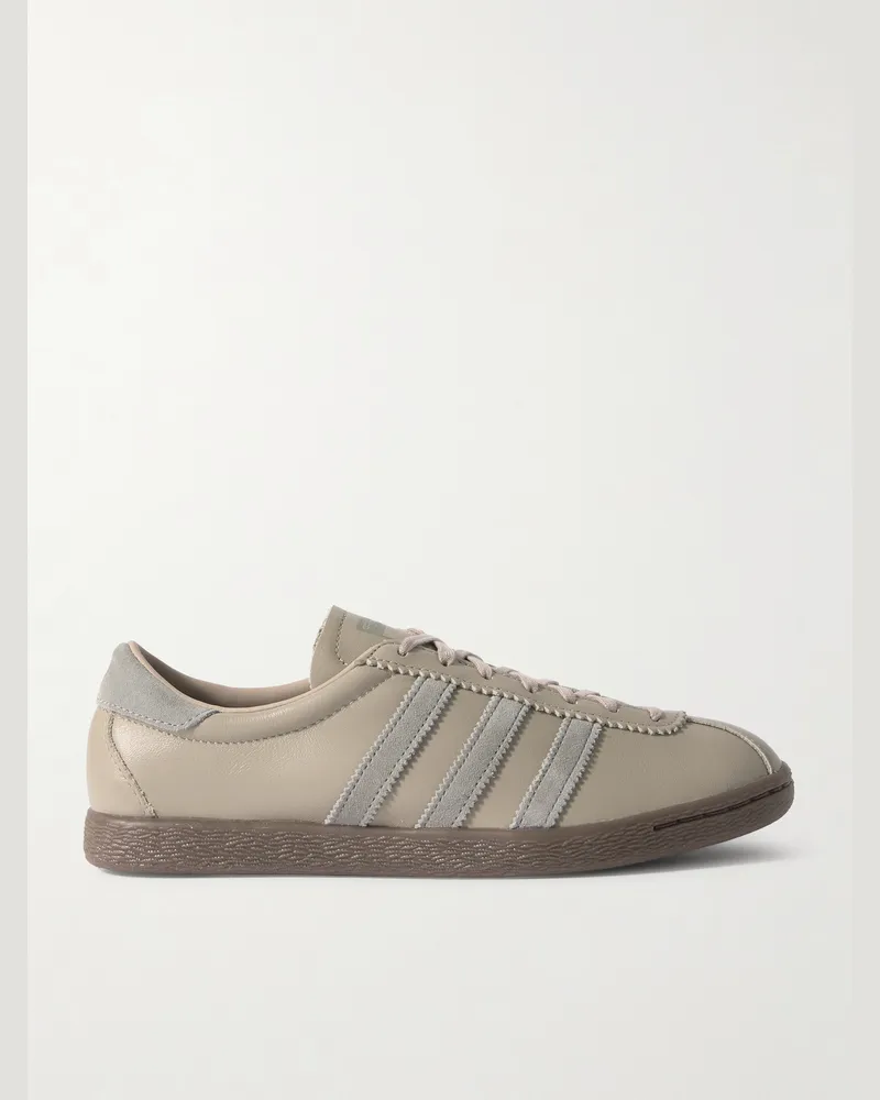 adidas Tobacco Gruen Sneakers aus Leder mit Velourslederbesatz Braun