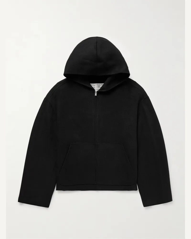 Acne Studios Doveria Kapuzenjacke aus doppelseitigem Filz aus einer Woll-Kaschmirmischung Schwarz