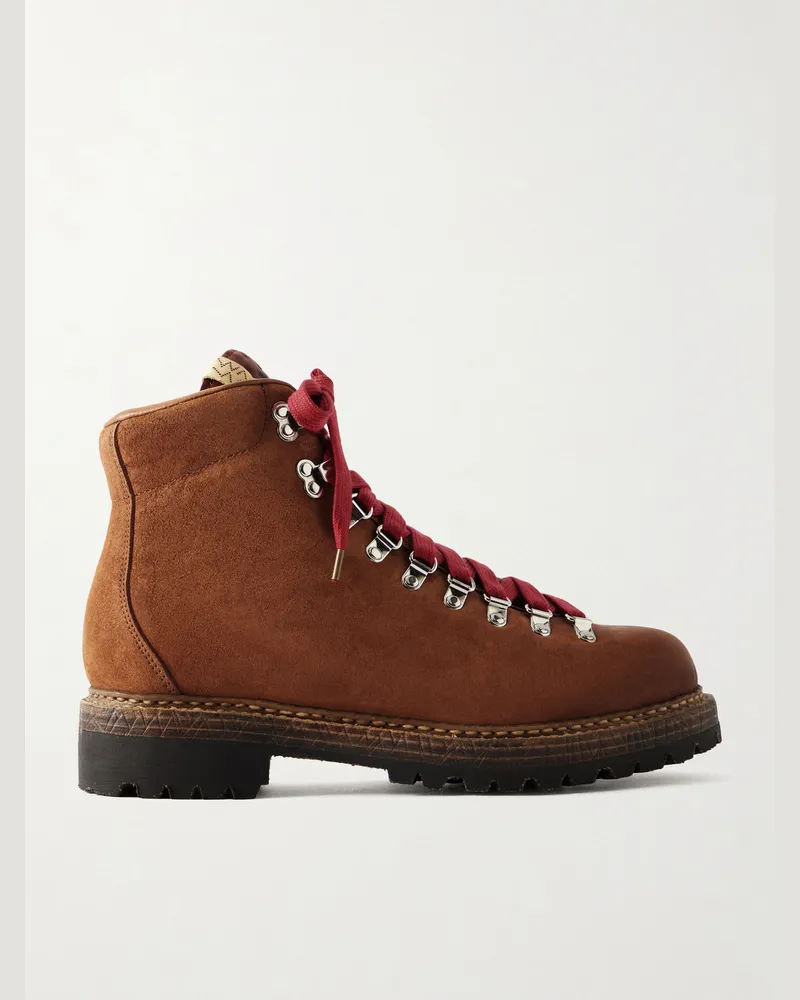 Visvim Whymper Folk Distressed Leather Lace-Up Boots Brown