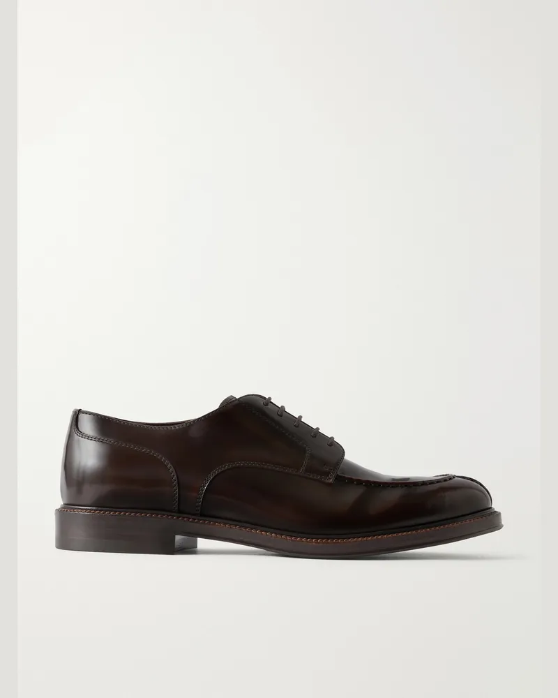 Brunello Cucinelli Leather Derby Shoes Brown
