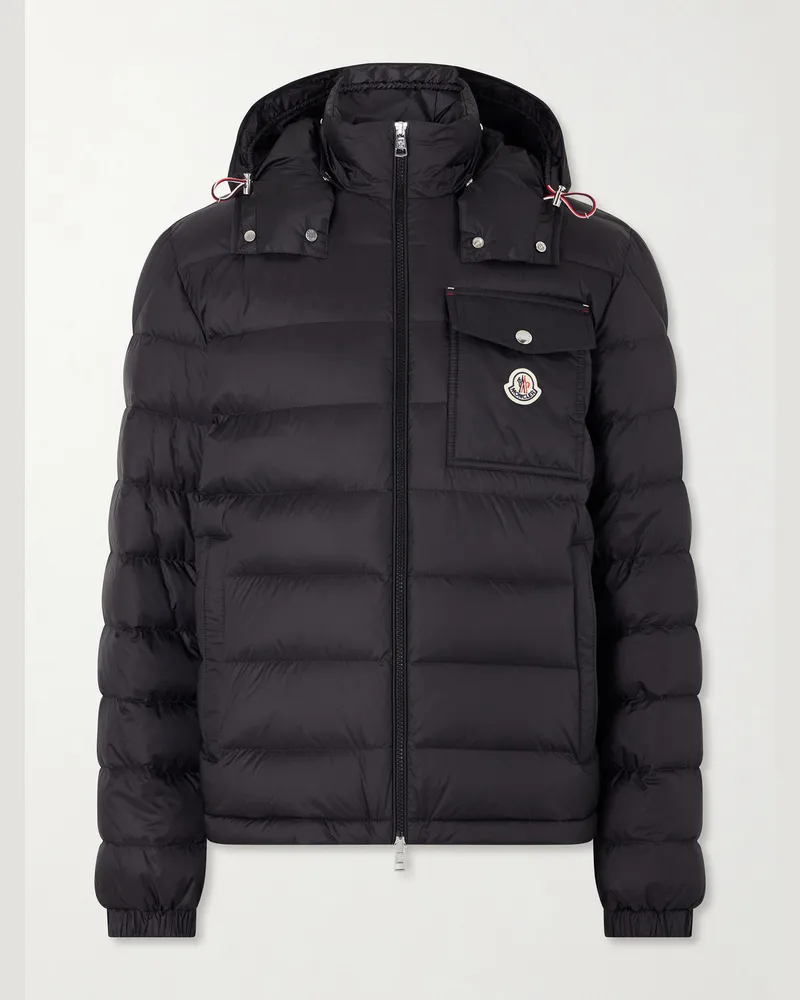 Moncler Verith Logo-Appliquéd Quilted Shell Hooded Down Jacket Black
