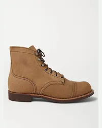 Red Wing Shoes Iron Ranger Stiefel aus Roughout-Veloursleder Braun