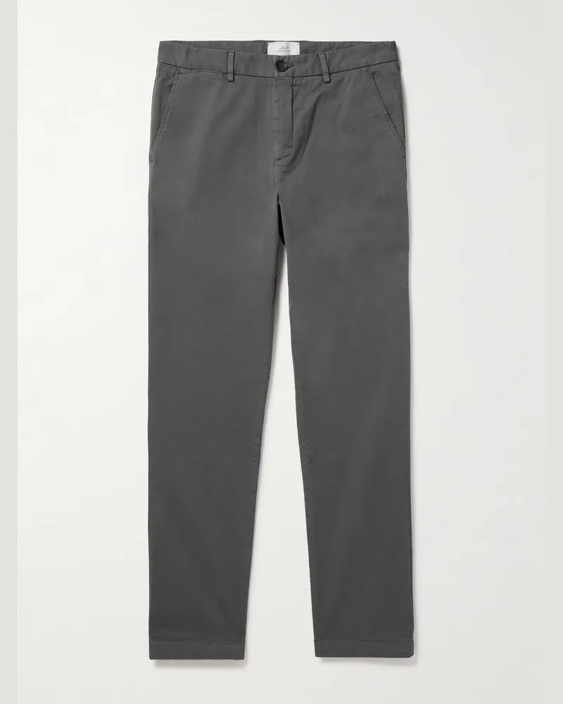 MR P. Samuel gerade geschnittene Chino aus Twill aus einer Biobaumwollmischung Grau