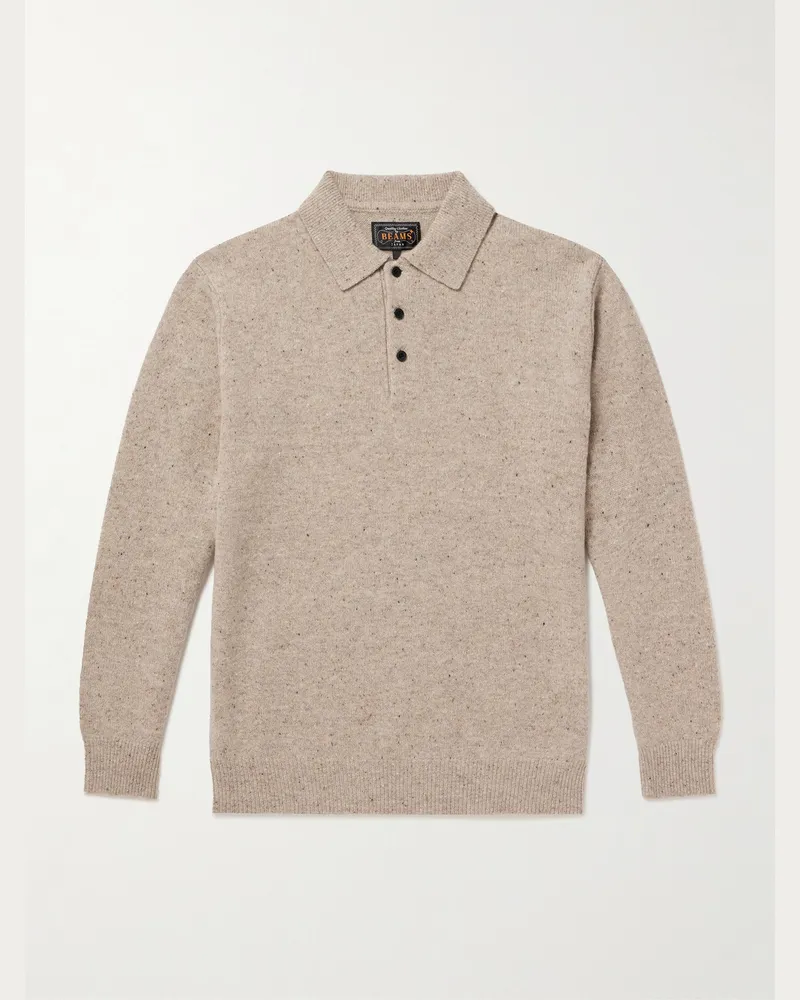 Beams Plus Wool Polo Shirt Neutrals