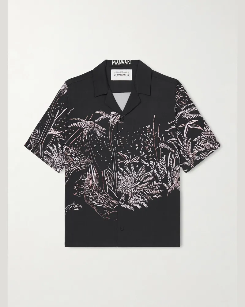 MANAAKI Waihi Tapu Printed Lyocell Shirt Black