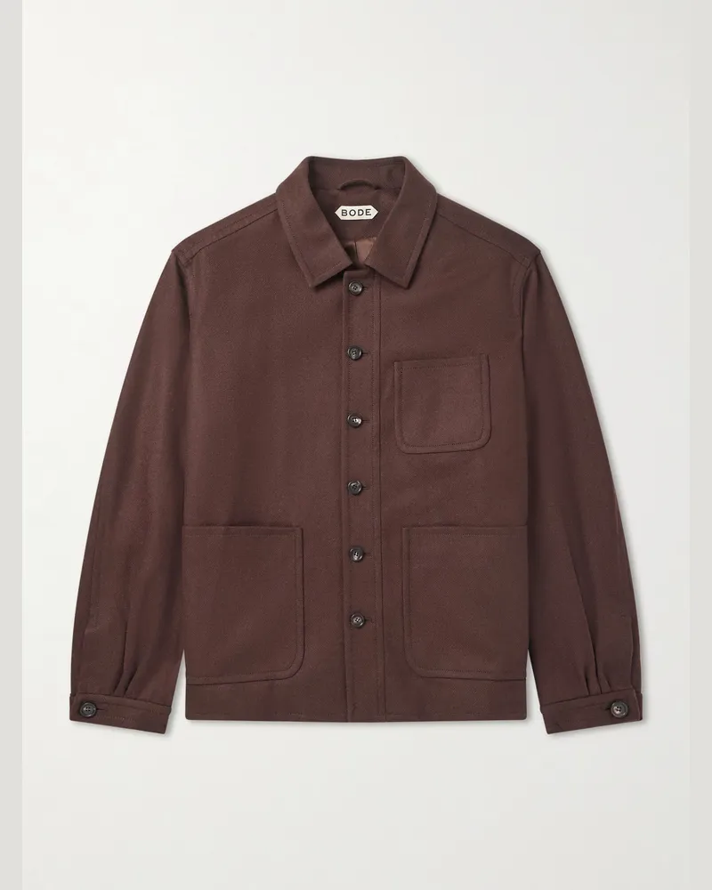 BODE Franck Jacke aus Woll-Twill Braun