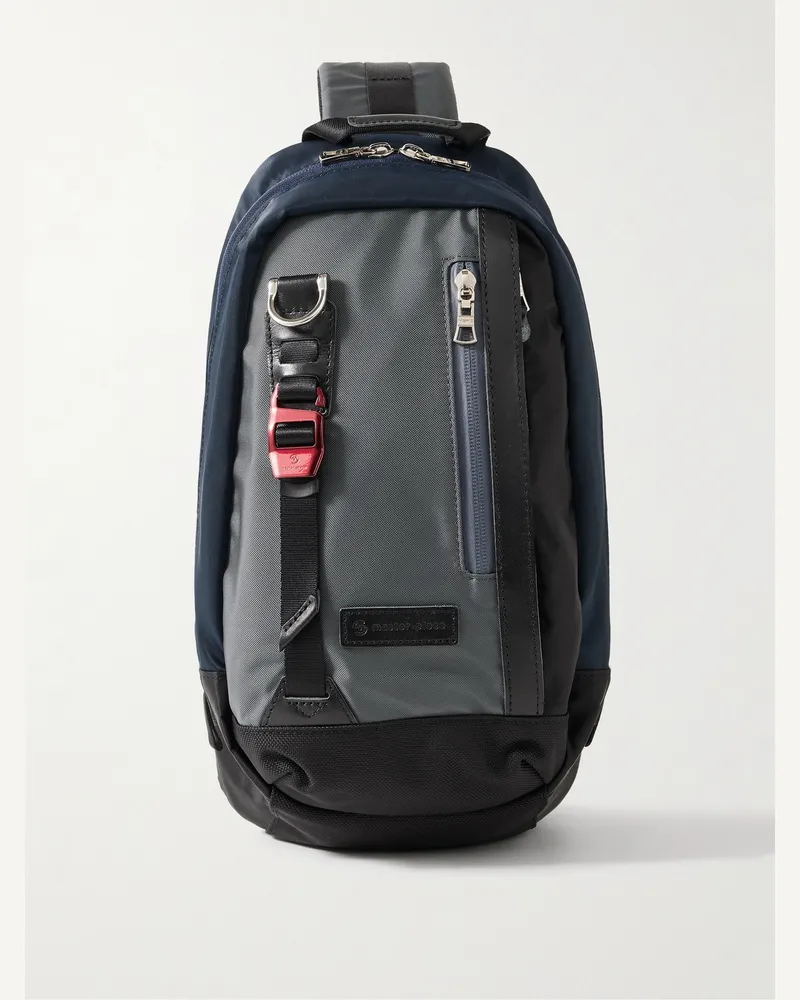 MASTER PIECE Potential Umhängetasche aus „CORDURA® Ballistic“-Nylon mit Lederbesatz Grau