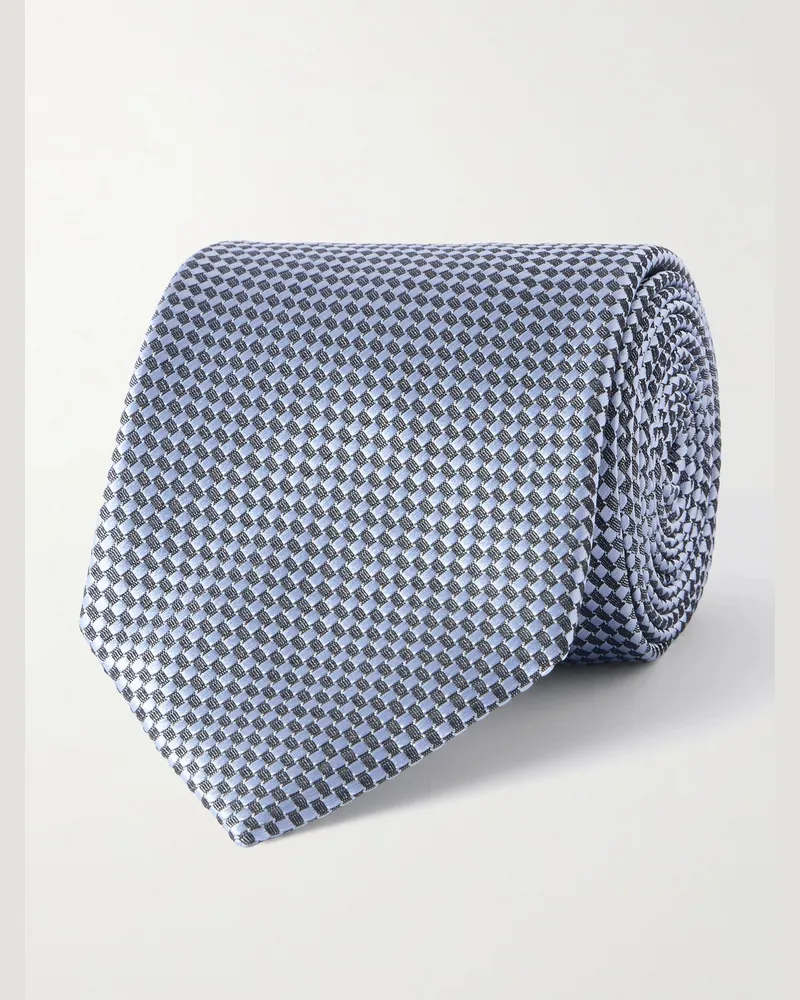 Tom Ford Krawatte aus Seiden-Jacquard, 8 cm Blau