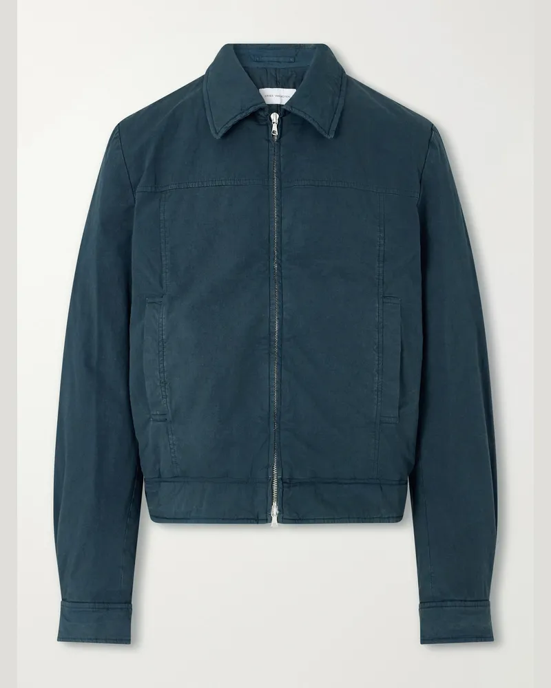 Dries van Noten Cotton-Blend Blouson Jacket Green