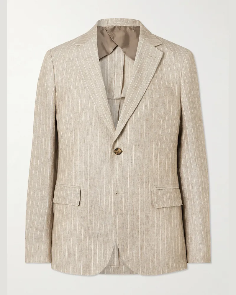 MR P. Gestreiftes Sakko aus Leinen Neutral