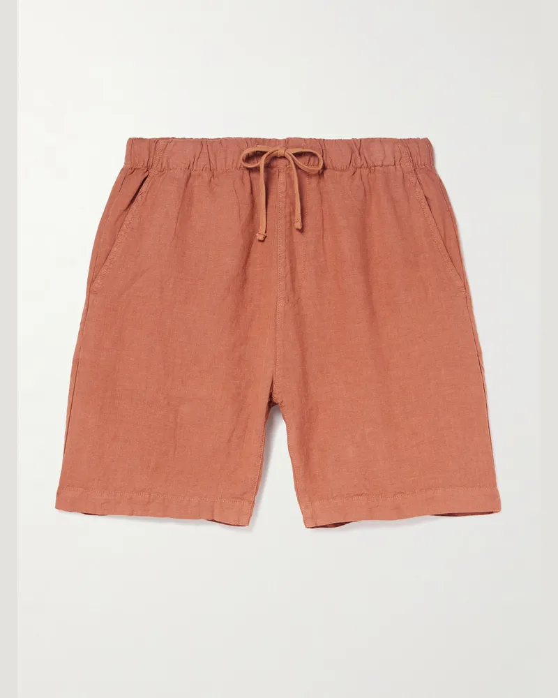 Hartford Joggy gerade geschnittene Bermudashorts aus Leinen Orange
