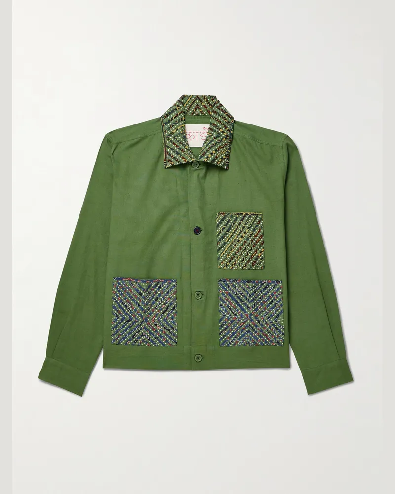 KARDO Bodhi Hemdjacke aus Baumwolle mit Stickerei und Applikation Grün