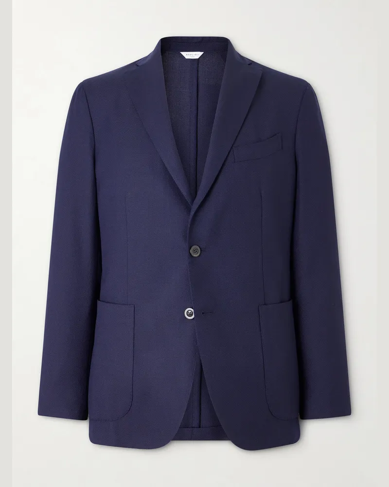 Boglioli K-Jacket Virgin Wool-Hopsack Blazer Blue