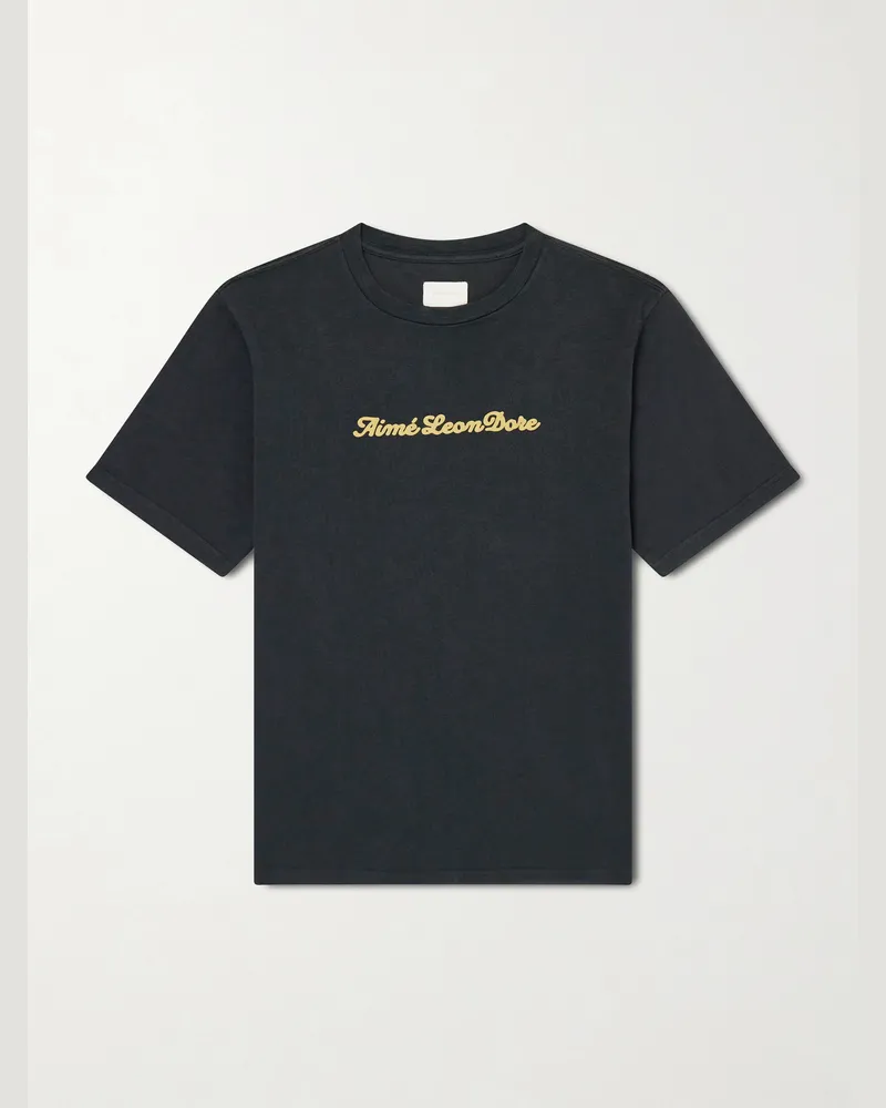 Aimé Leon Dore Logo-Print Cotton-Jersey T-Shirt Black