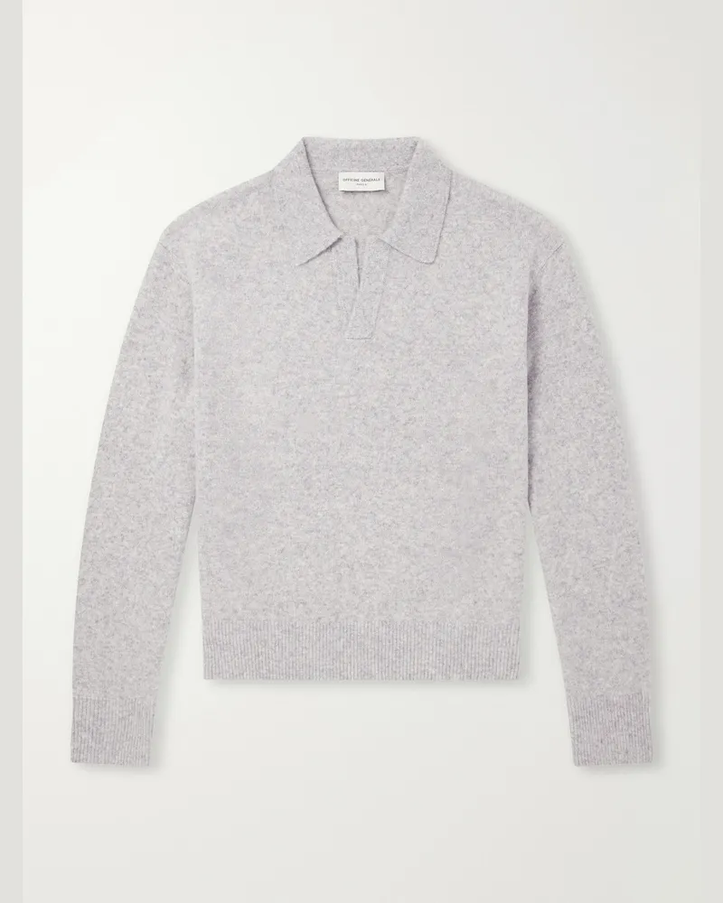 Officine Generale Mark Wool and Cashmere-Blend Sweater Gray