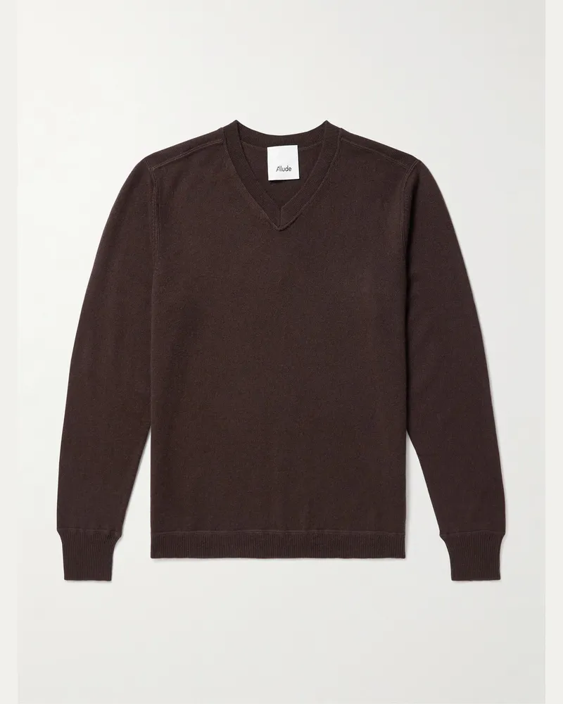 ALLUDE Cashmere Sweater Brown
