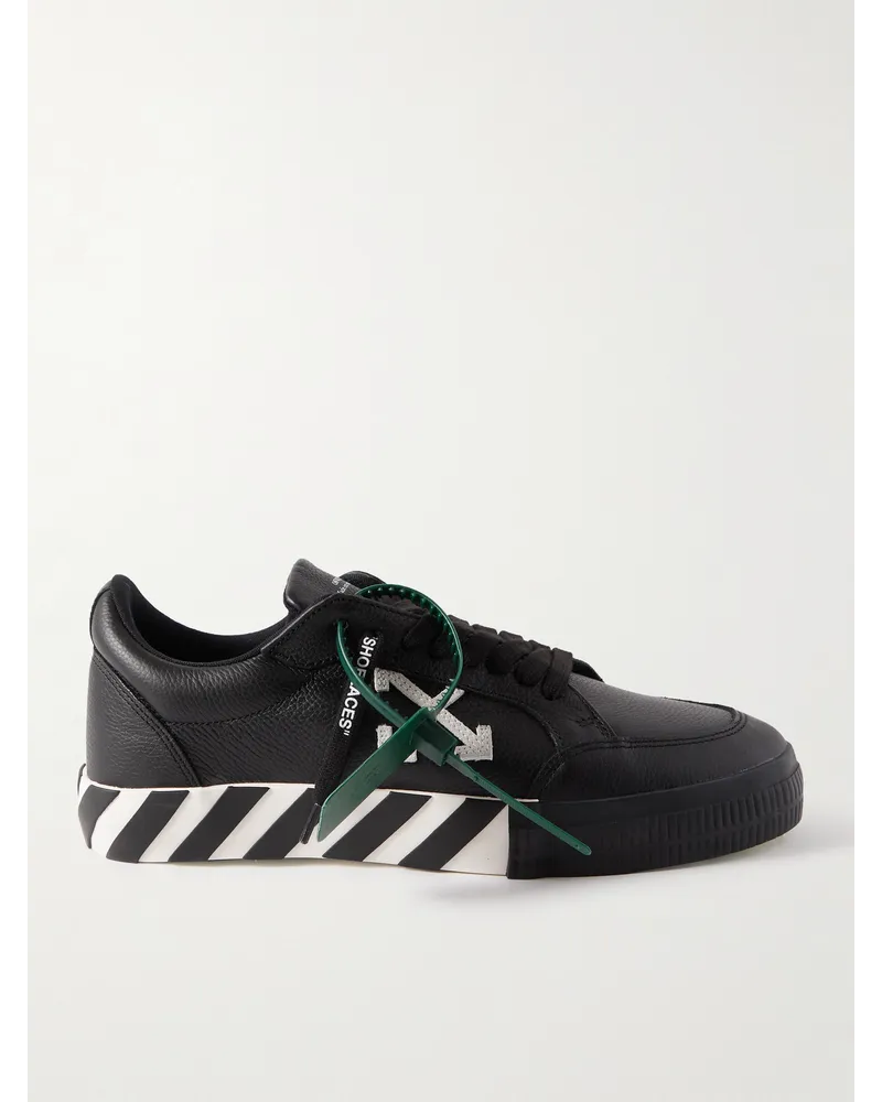 OFF-WHITE Sneakers aus vollnarbigem Leder Schwarz