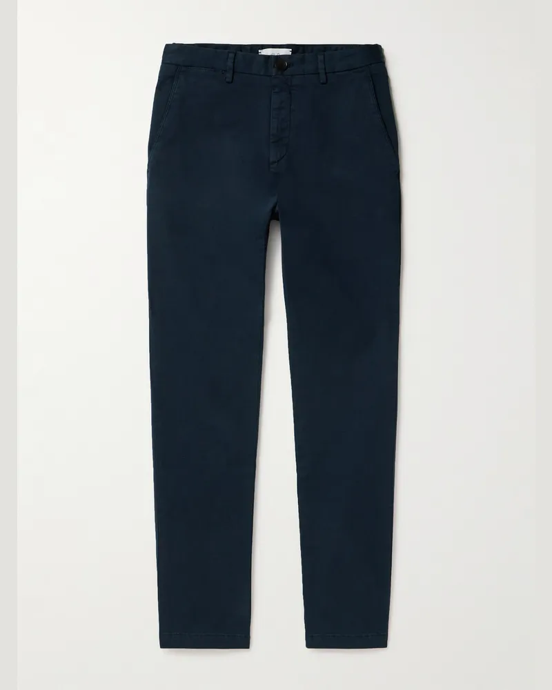 MR P. Adam Slim-Fit Cotton-Blend Twill Chinos Blue