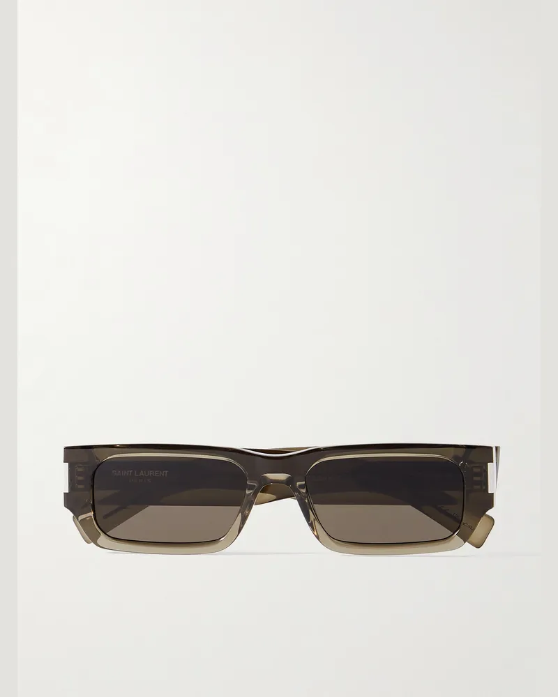 Saint Laurent New Wave Sonnenbrille mit rechteckigem Rahmen aus Azetat Braun