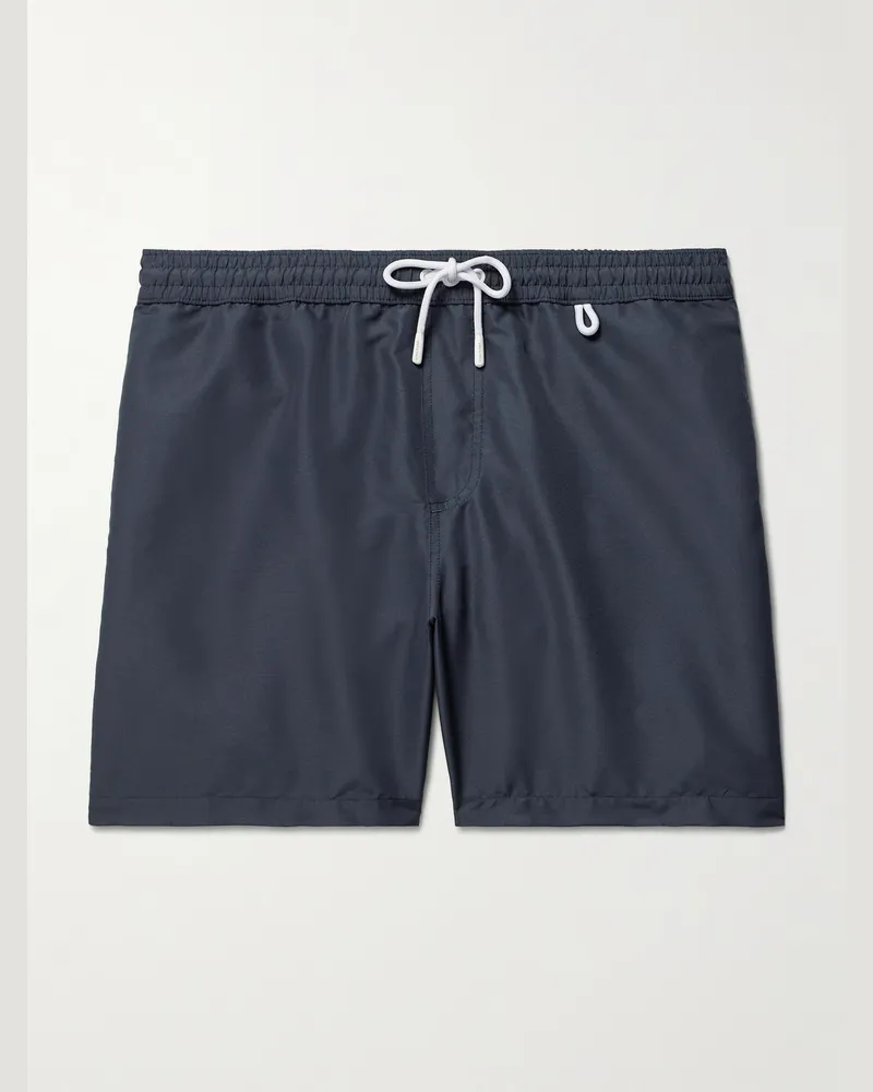 Loro Piana Bay gerade geschnittene mittellange Badeshorts Blau