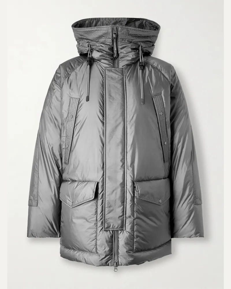 C.P. Company Daunenjacke aus Ripstop mit Kapuze Silber
