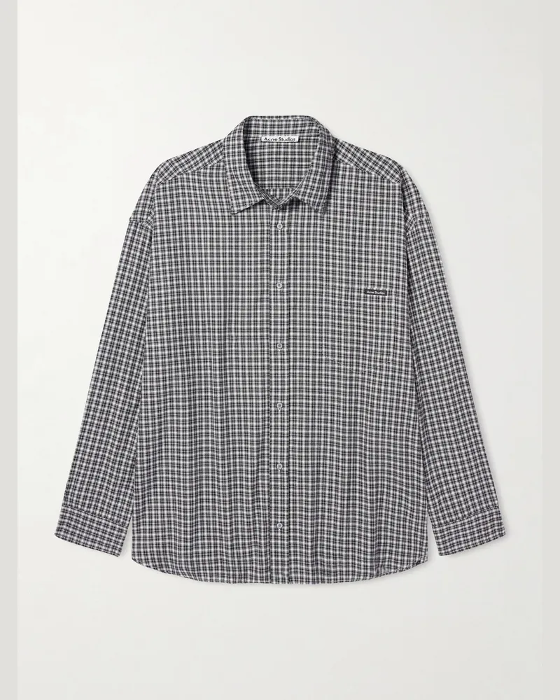 Acne Studios Hemd aus kariertem Biobaumwollflanell Schwarz