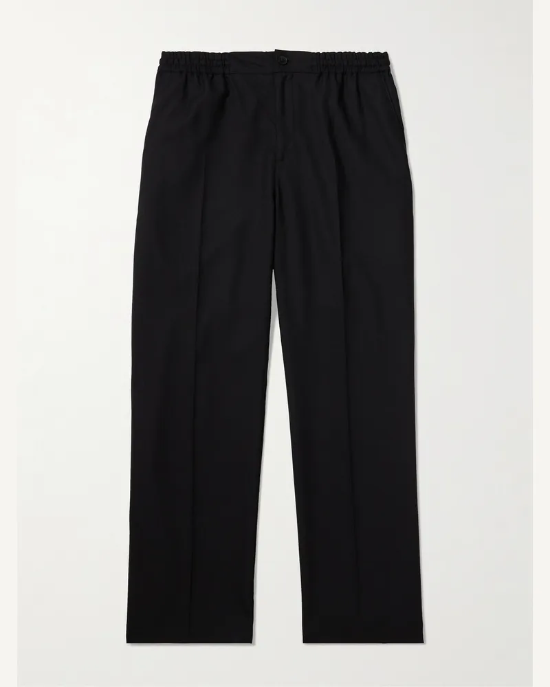 MR P. Arthur Wide-Leg Woven Drawstring Trousers Black