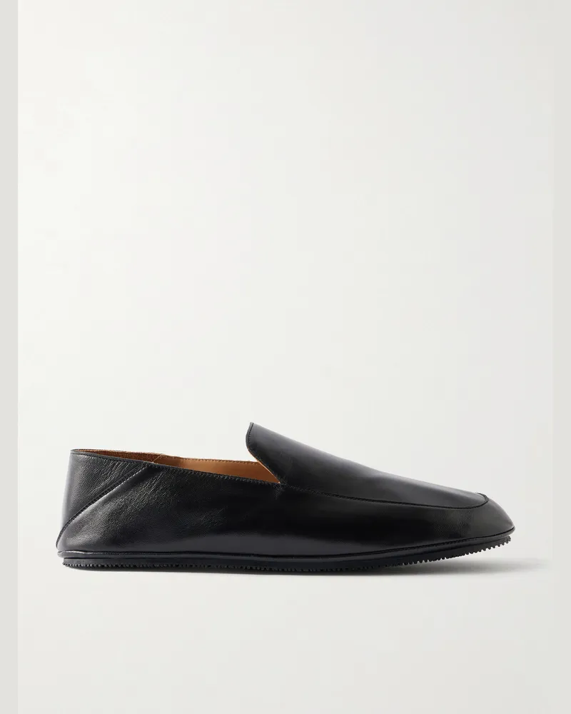 MR P. Leather Espadrilles Black