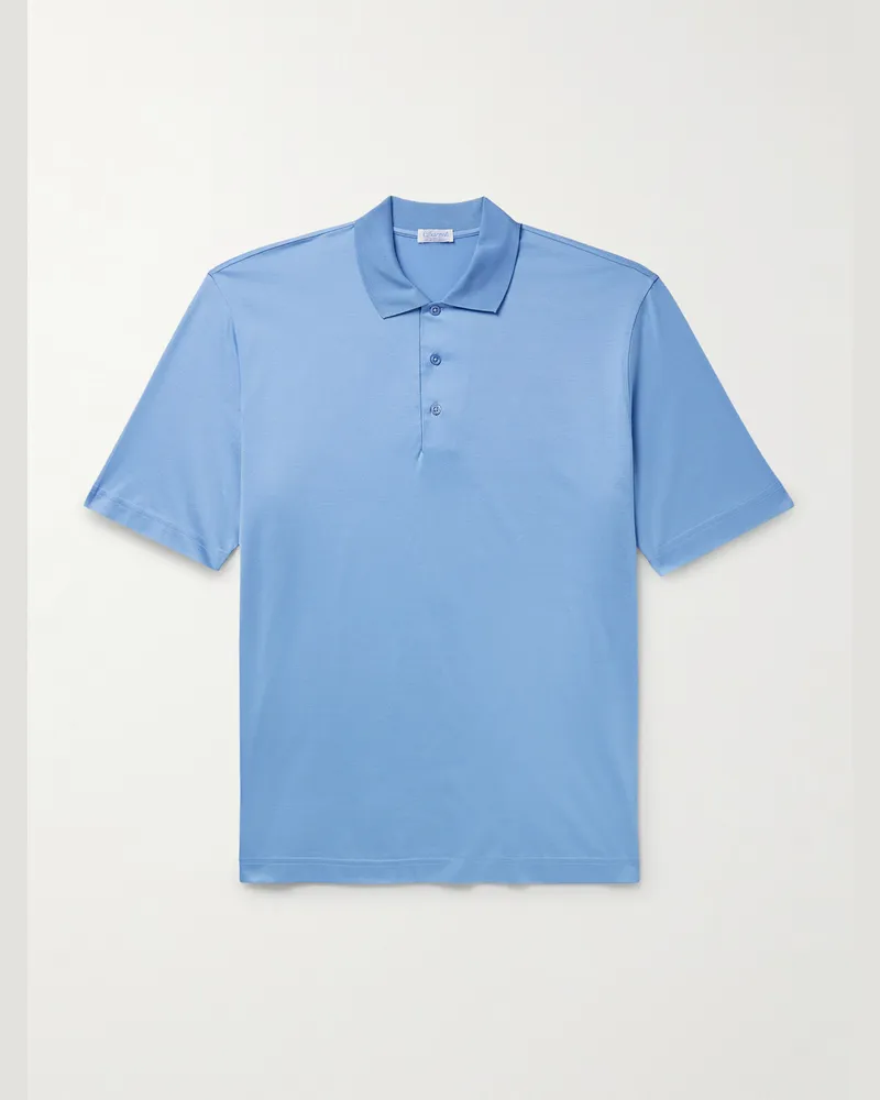 Charvet Cotton Polo Shirt Blue