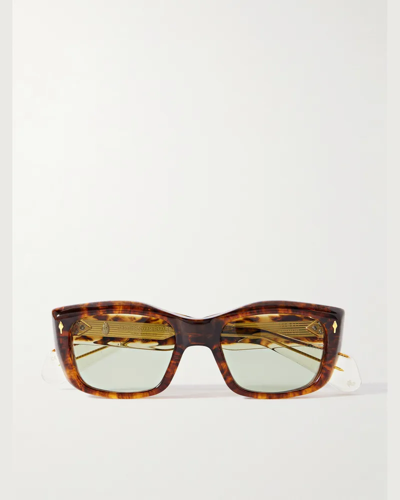 Jacques Marie Mage Corniche Square-Frame Tortoiseshell Acetate Sunglasses Tortoiseshell