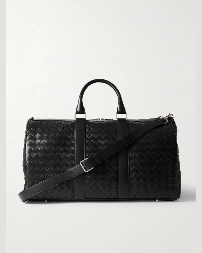 Bottega Veneta Weekender aus Intrecciato-Leder Schwarz