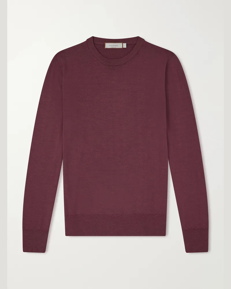 Canali Wool Sweater Burgundy