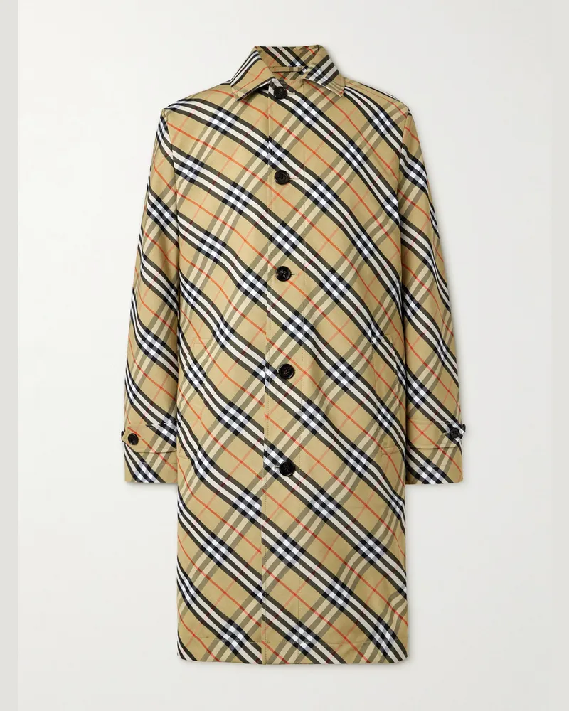 Burberry Mantel aus karierter Gabardine Neutral