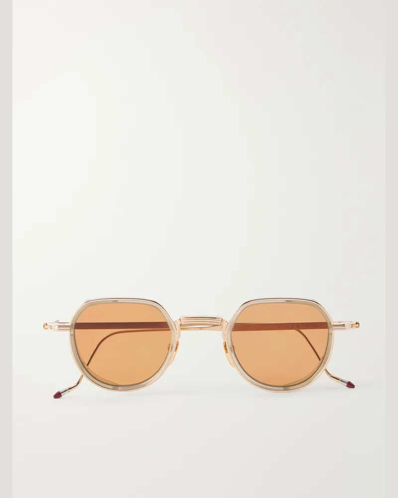 Jacques Marie Mage Dixon Round-Frame Gold-Tone Metal Sunglasses Gold