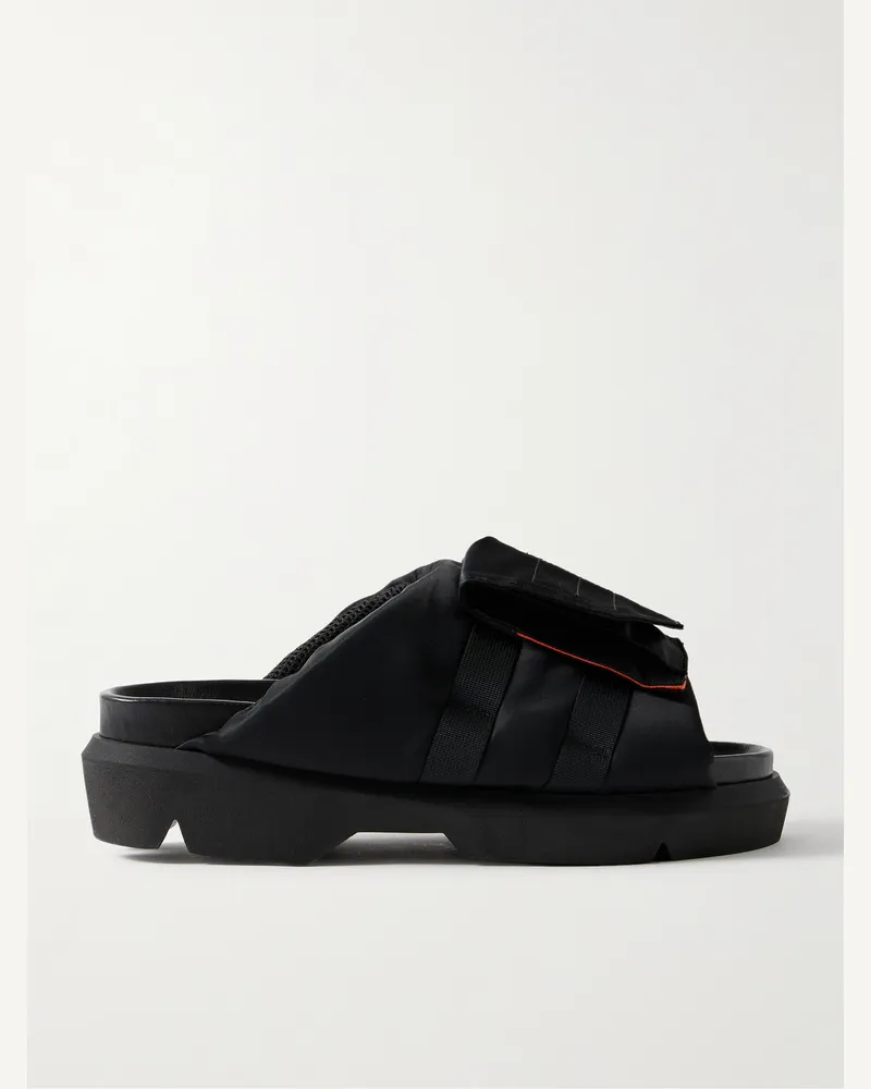 Sacai Pantoletten aus Shell mit Webband Schwarz
