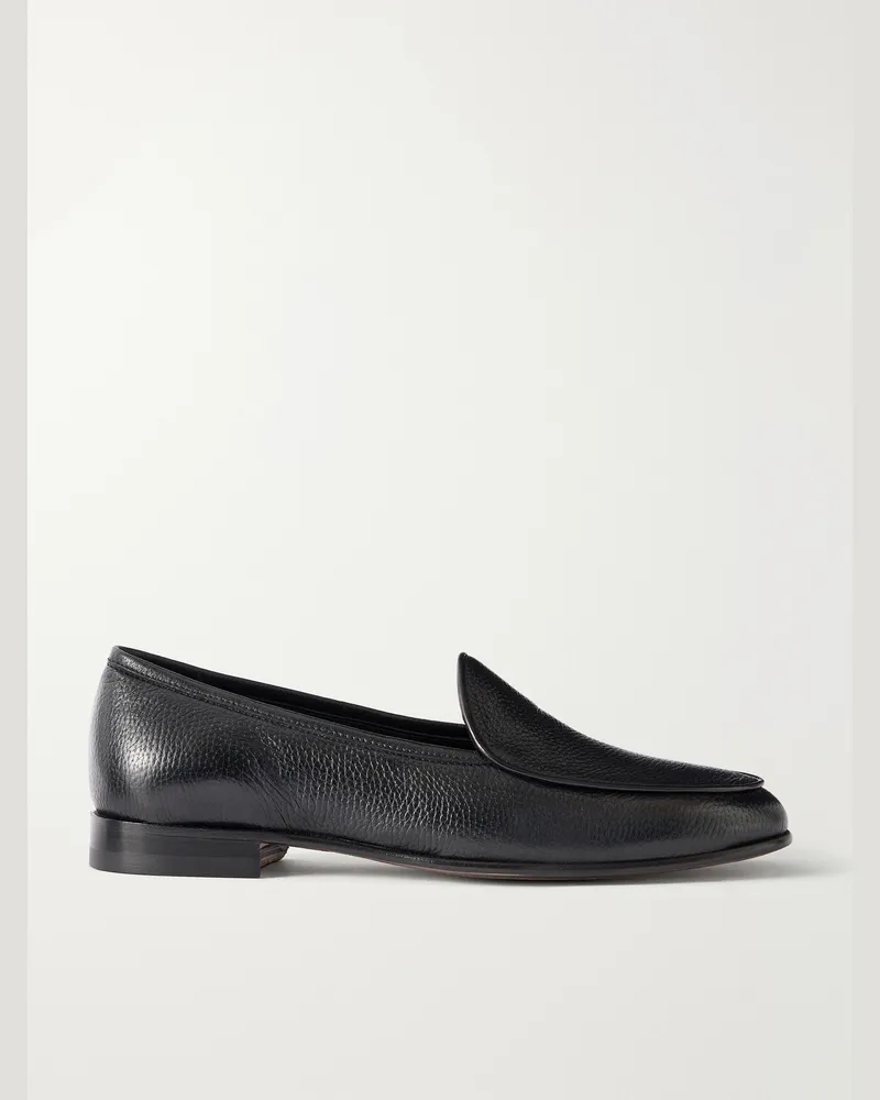 MR P. Full-Grain Deerskin Leather Loafers Black
