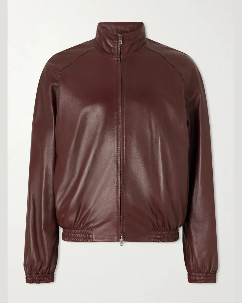 Acne Studios Lokot Lederjacke Burgunder