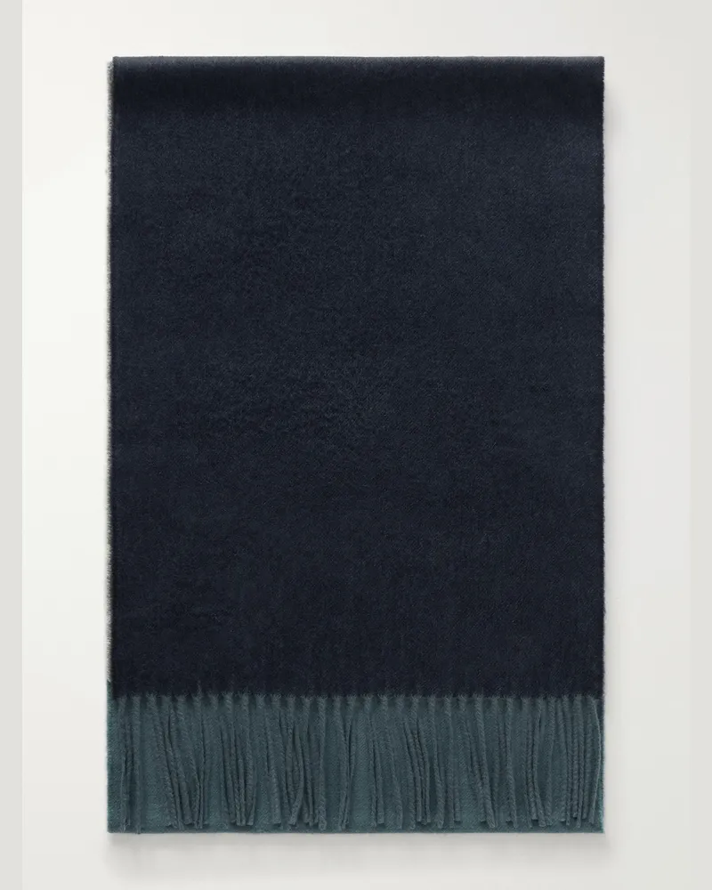 Johnstons of Elgin Umbra Fringed Cashmere Scarf Blue