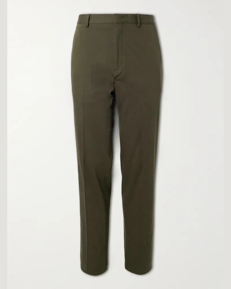 Loro Piana Jarno Austin gerade geschnittene Hose aus Stretch-Baumwoll-Twill Grün