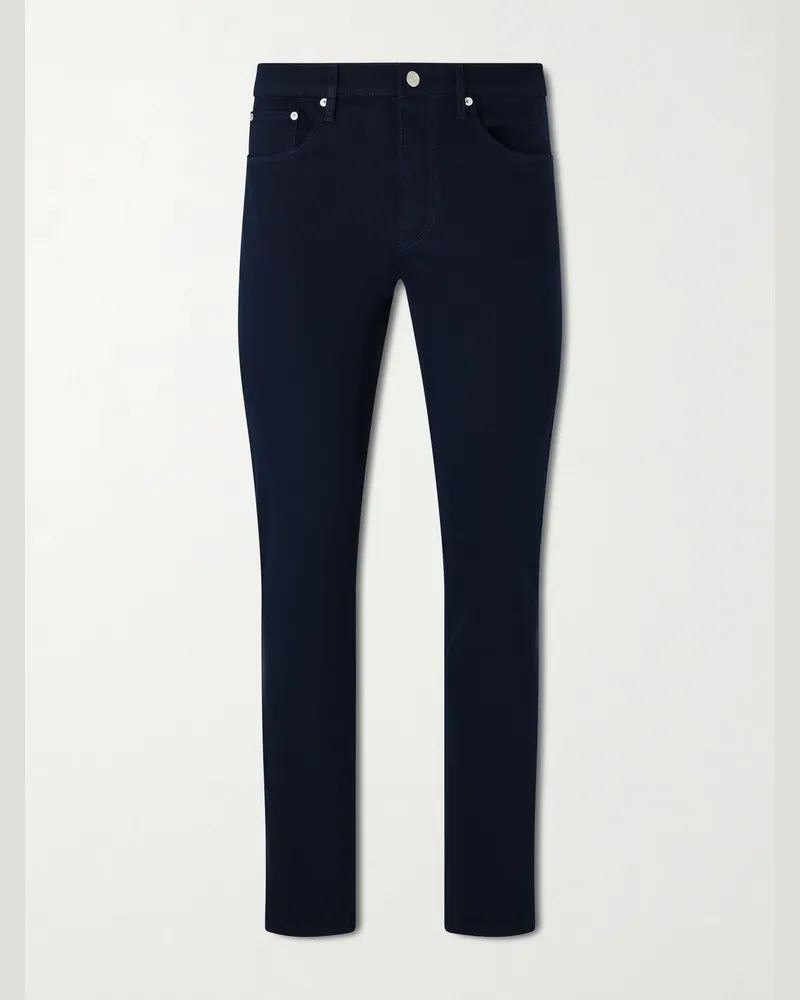 Frame Denim Straight-Leg Twill Trousers Blue