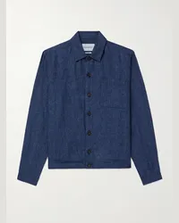 Oliver Spencer Milford Blouson aus Leinen Blau