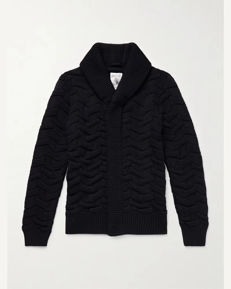 S.N.S Herning Epigon Shawl-Collar Virgin Wool Cardigan Blue