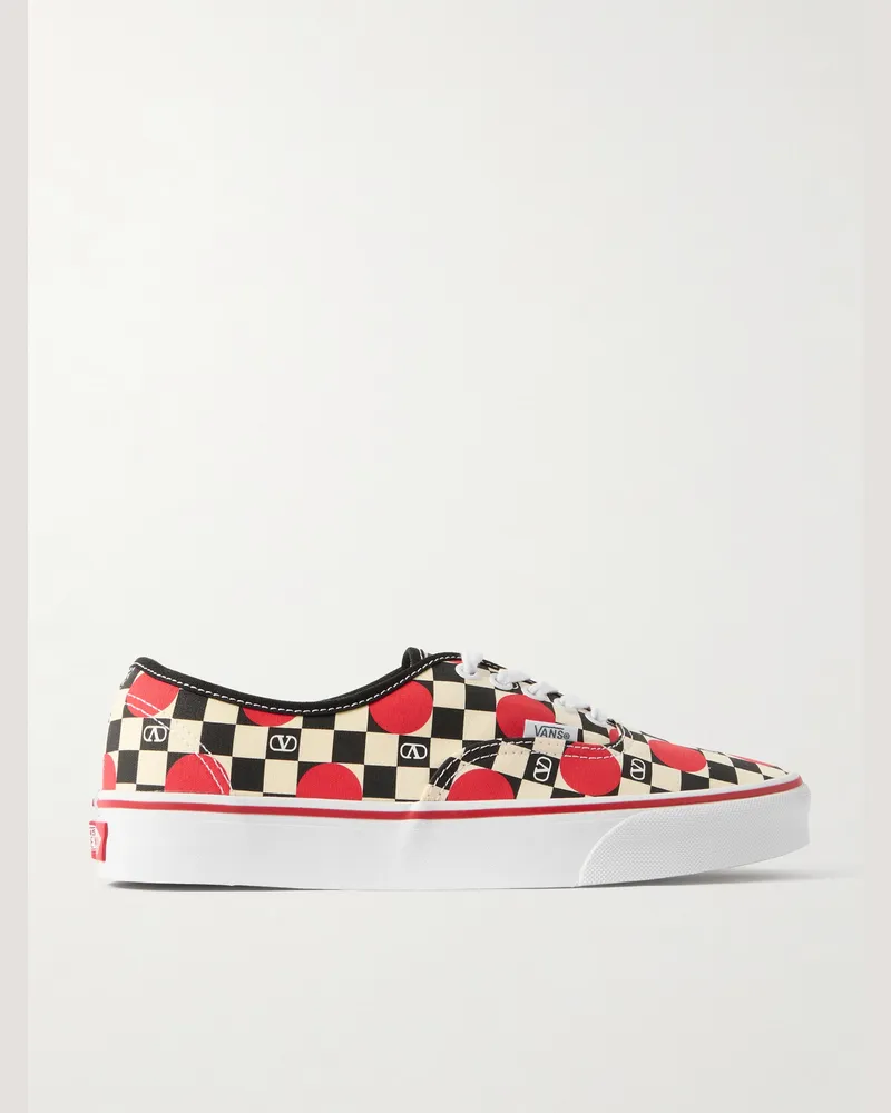 Valentino Garavani Vans Printed Canvas Sneakers Red
