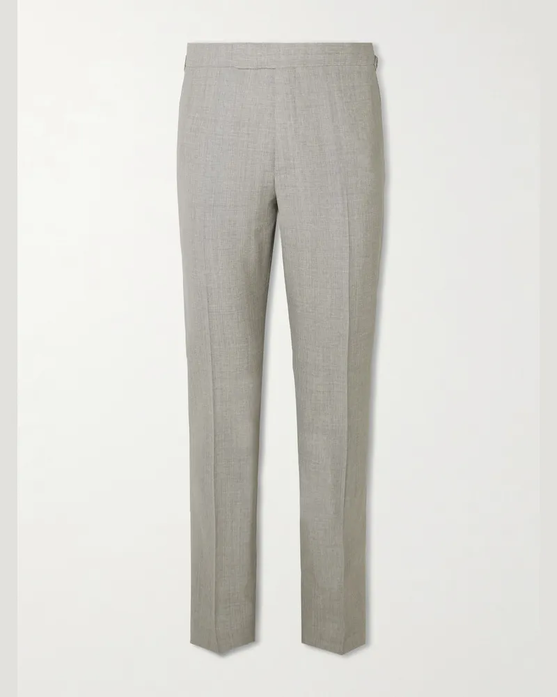 Kingsman Straight-Leg Wool Suit Trousers Gray