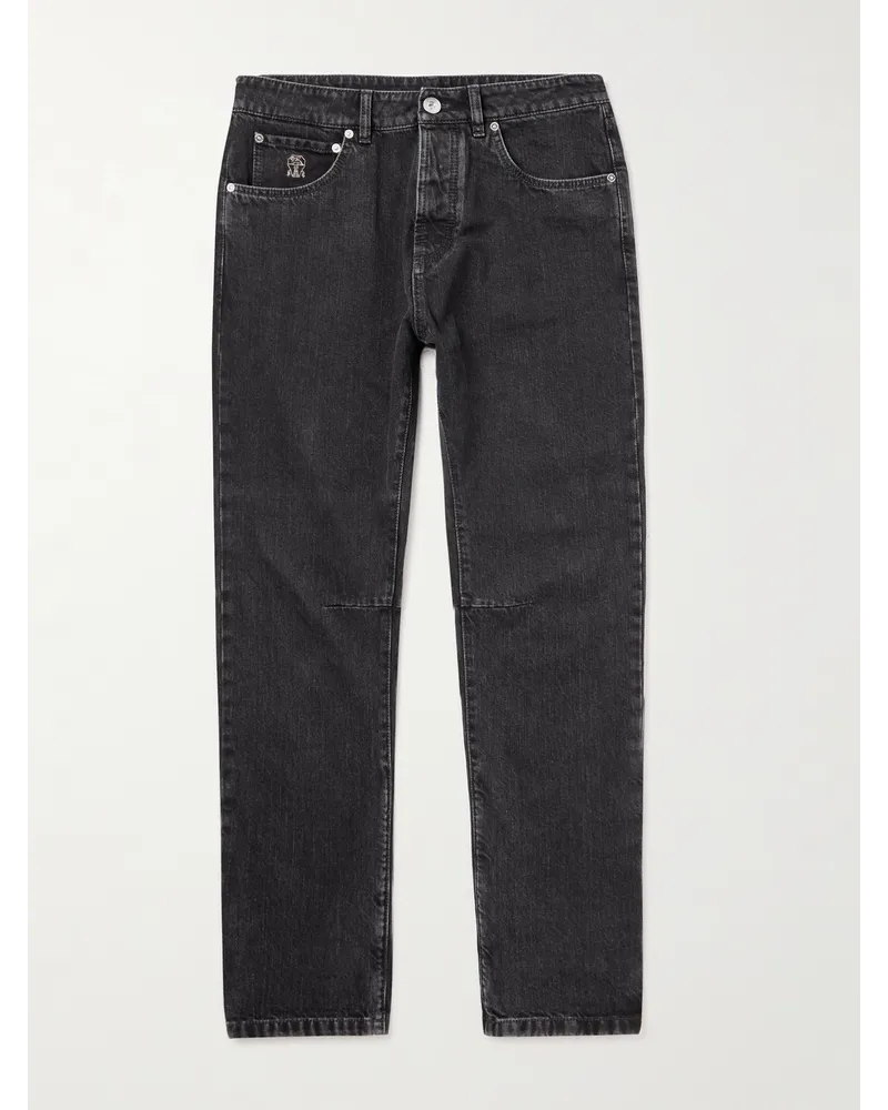 Brunello Cucinelli Gerade geschnittene Jeans Schwarz